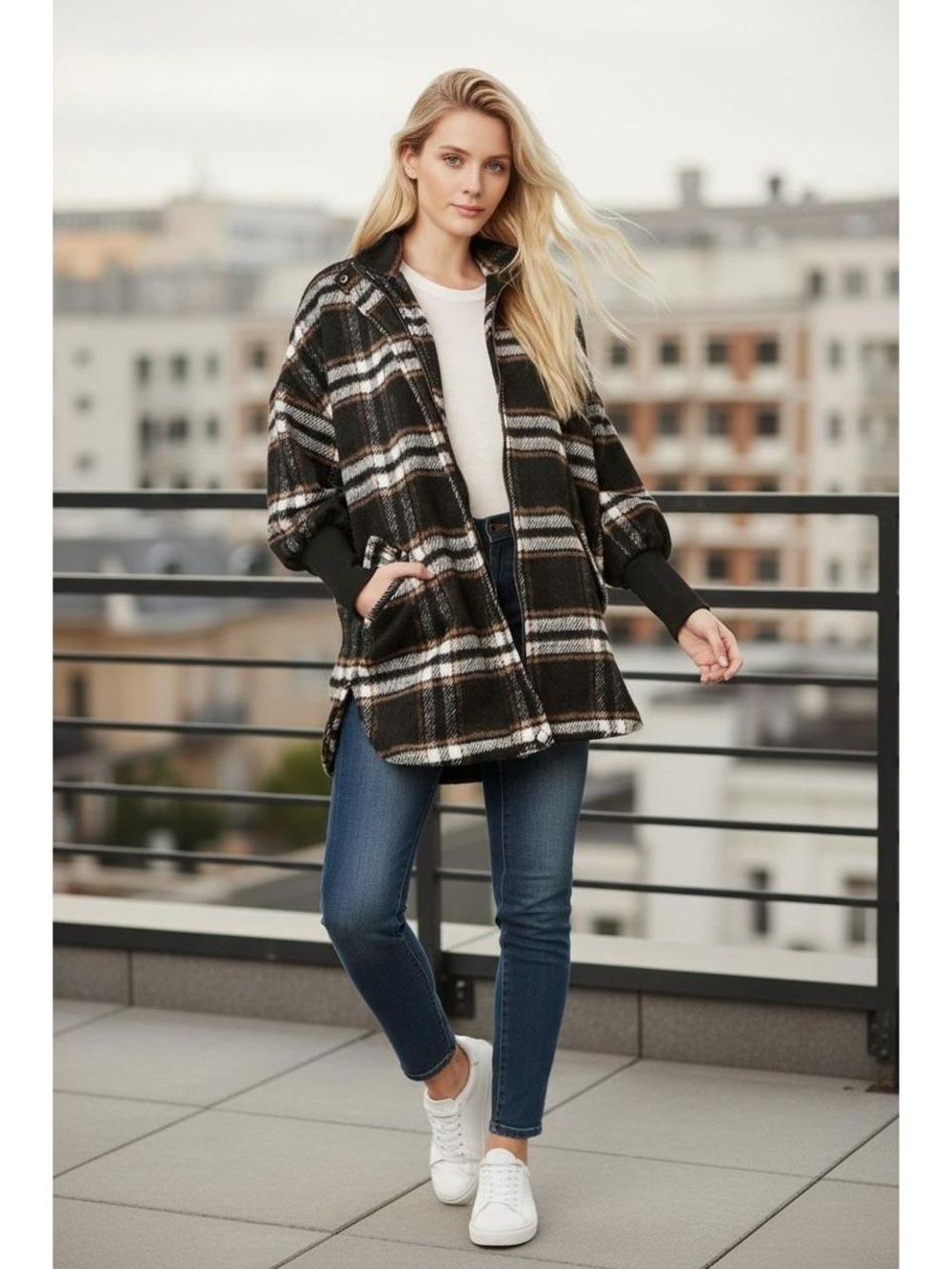 Steve Madden Plaid Times Coat - Medium